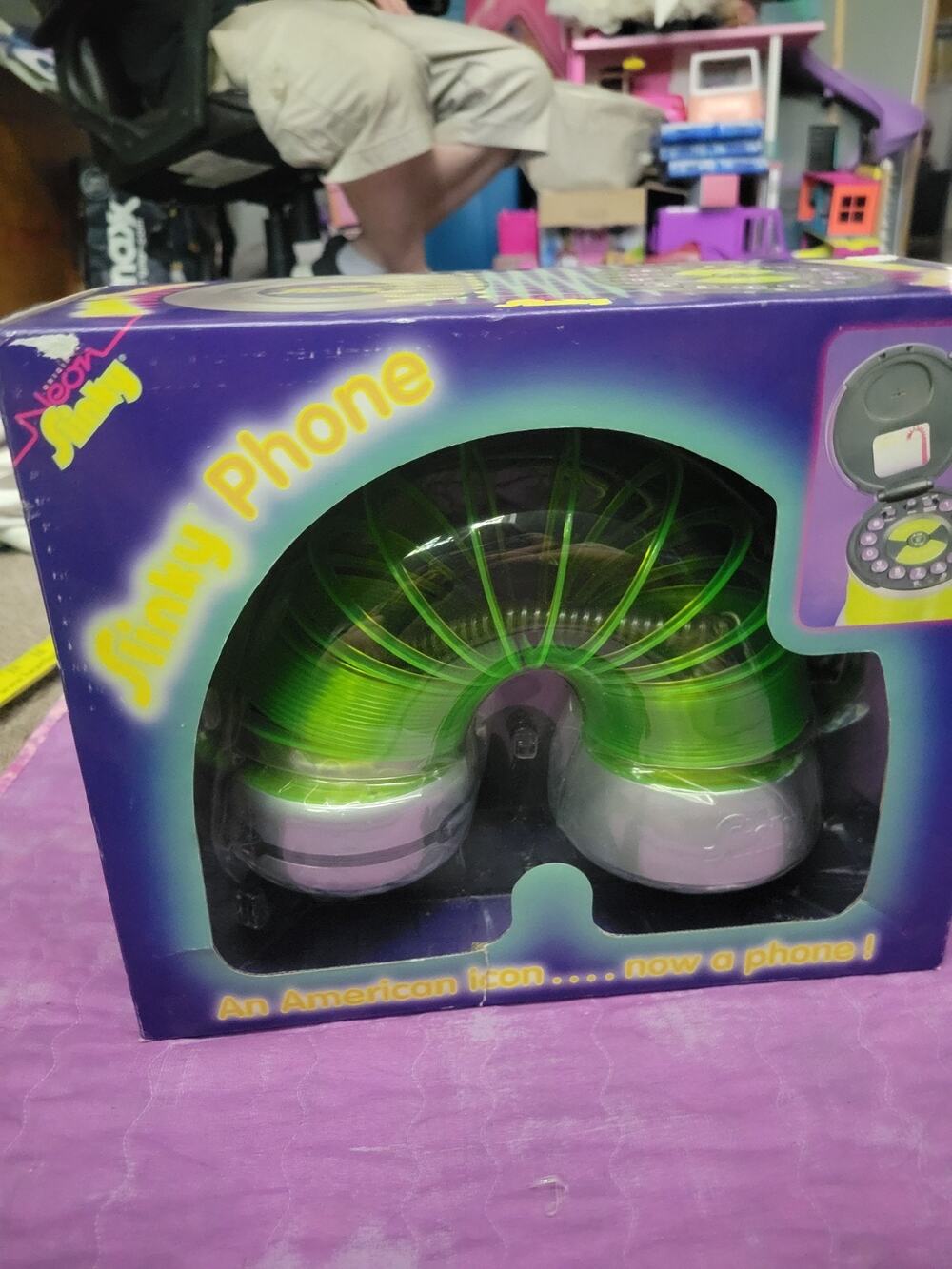 Slinky Phone Neon Glowing Landline Vintage Telephone NEW in Box 1999